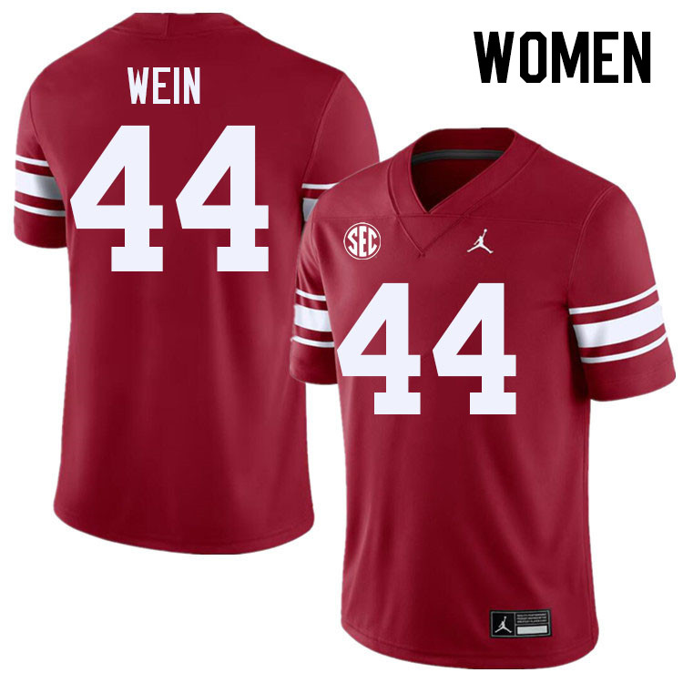 Women #44 Taylor Wein Oklahoma Sooners 2024 SEC Conference College Football Jerseys-Throwback